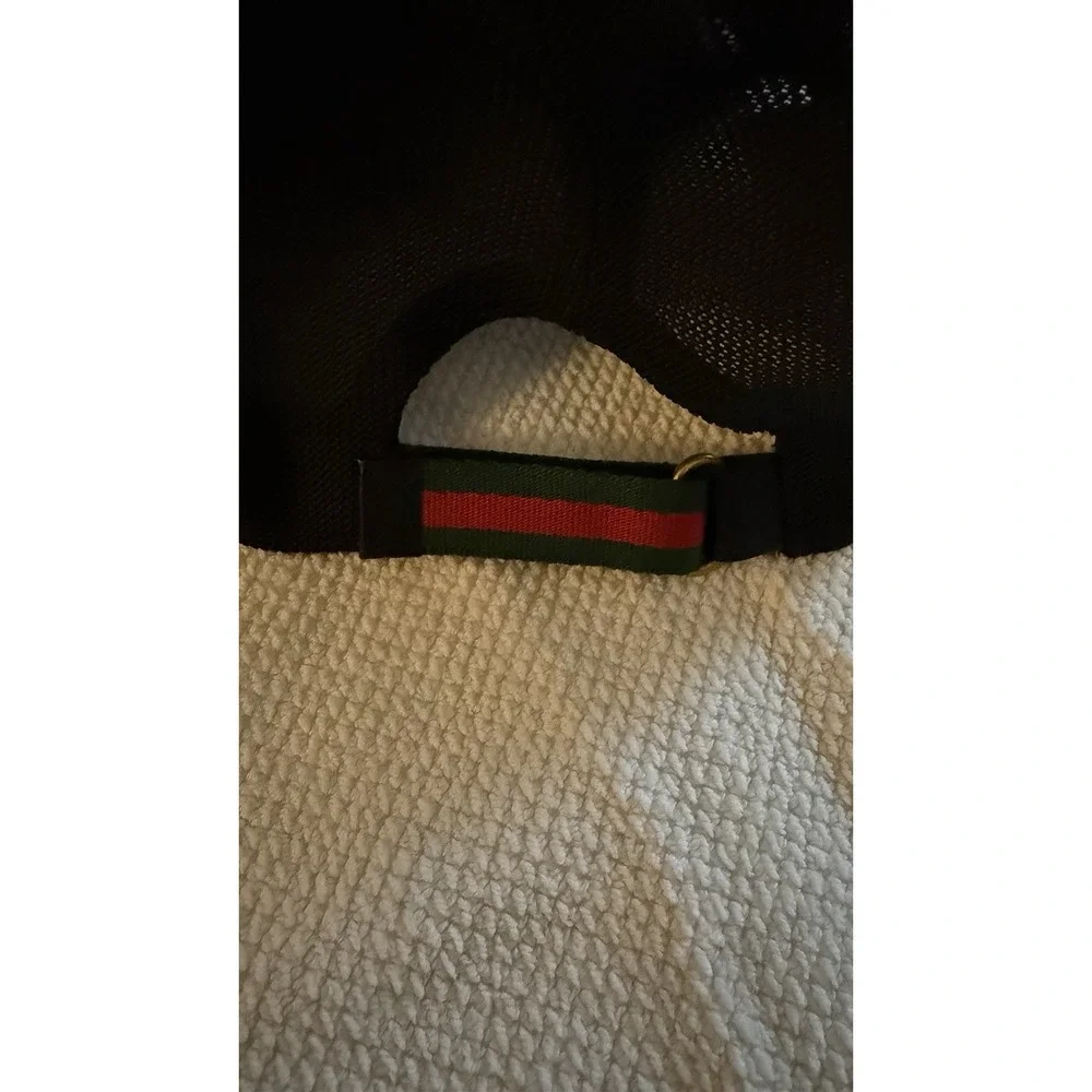Gucci Men's GG Monogram Baseball Cap Hat Beige Black Tiger Mesh Back One Size